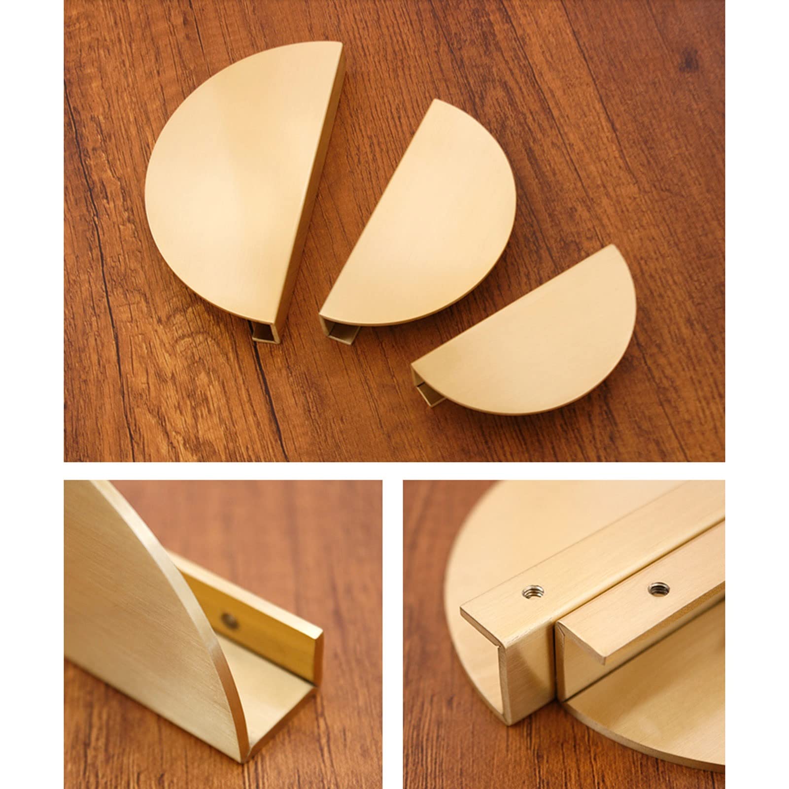 2 maniglie for mobili in ottone massiccio semicircolari, maniglie for cassetti, armadio for mobili, asta for saldatura for porta della libreria(Pitch 128 2pcs)