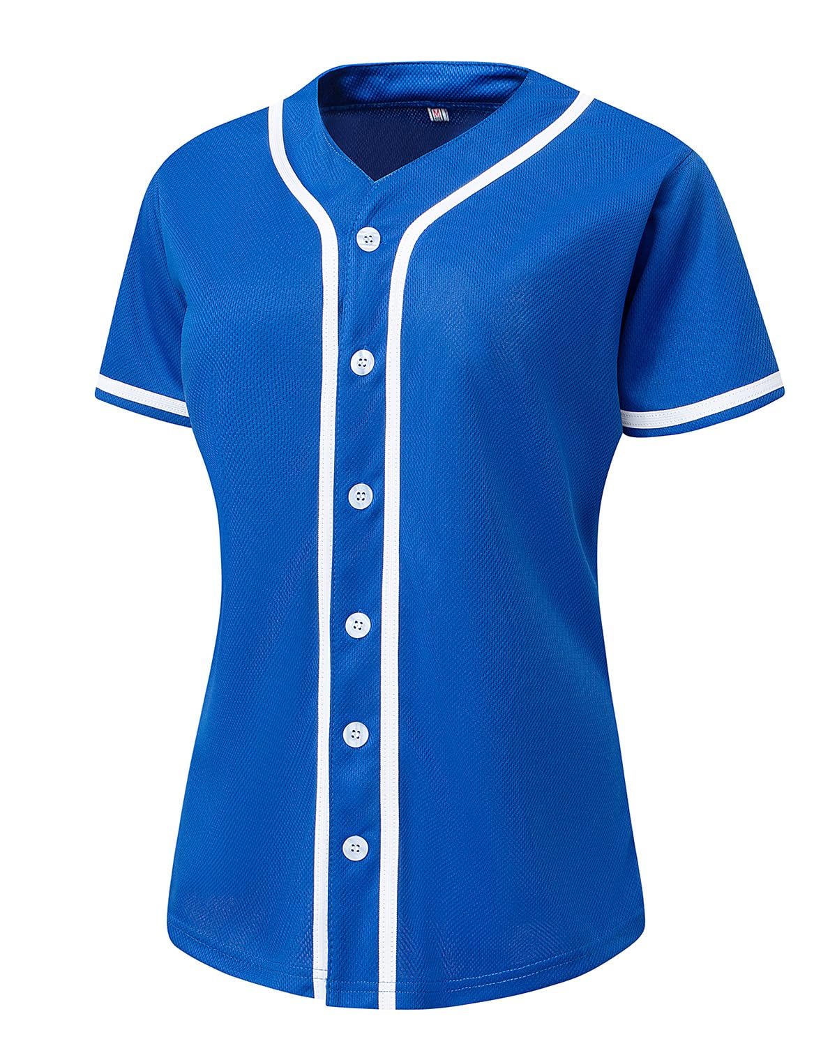 YWIES Womens Button Down Baseball Jersey, Blank Softball Team Uniform, Hip Hop Hipster Short Sleeve Active Shirts