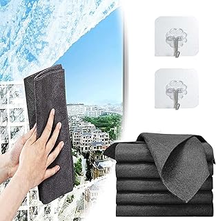 Glorihoby Thickened Magic Cleaning Cloth, Thicken Magic Cleaning Cloth, Thickening Magic Cleaning Cloth, Microfiber Magic Streak Free Cleaning Cloth, Microfiber Cleaning Rags (7.87*11.81in,Black,5PCS)