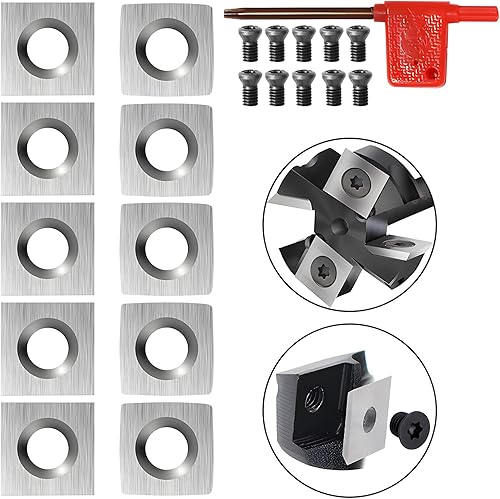 OUYANG Juego de 10 piezas de cortadores de carburo de tungsteno para herramientas de torneado de torno de madera, incluye 5 piezas de borde cuadrado disponible en Yaxa Peru
