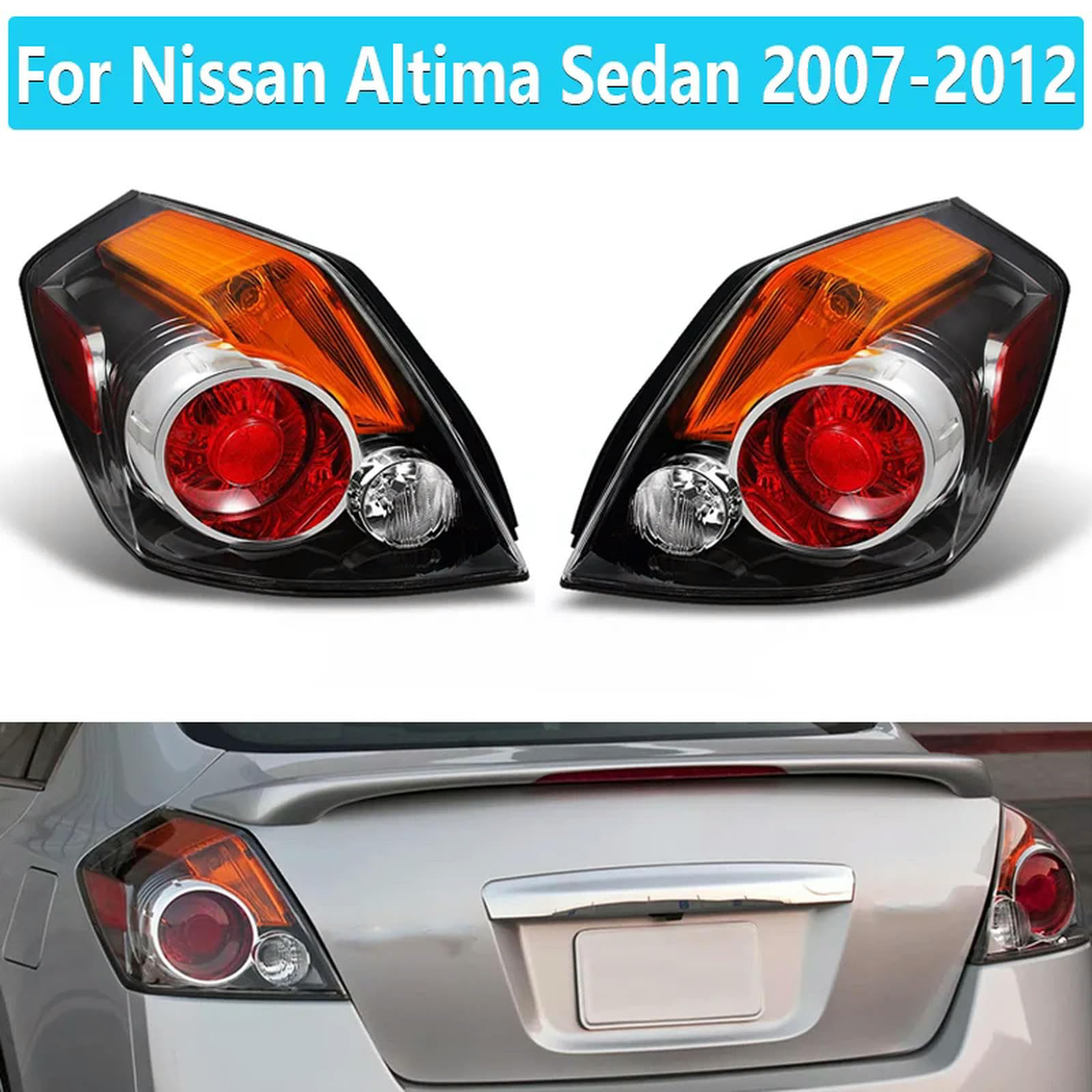 HZTKXADV Rear Tail Lamp Cover Car Taillight Housing Tail Light Without Bulb for Nissan Altima 4dr Sedan 2007 2008 2009 2010 2011 2012