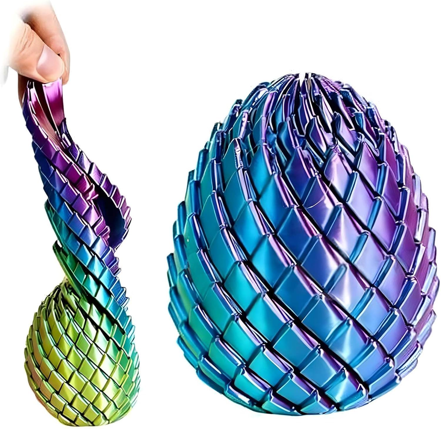 Twisty Fidget Egg, 3D Printed Slippery Egg Fidget Toys, Easter Dragon Eggs, Fidgets Stress Relief Toys for Kids Adults, Focus Relaxation Desk Toy, Unique Gifts