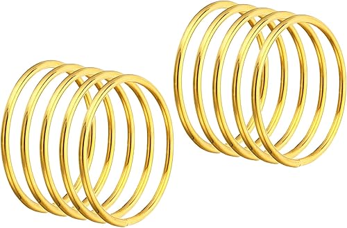 Miniatura 7 de PATIKIL Atrapasueños de 3 pulgadas, 10 piezas de corona de macramé de metal redondo floral para decoración de Navidad, hogar, automóvil,