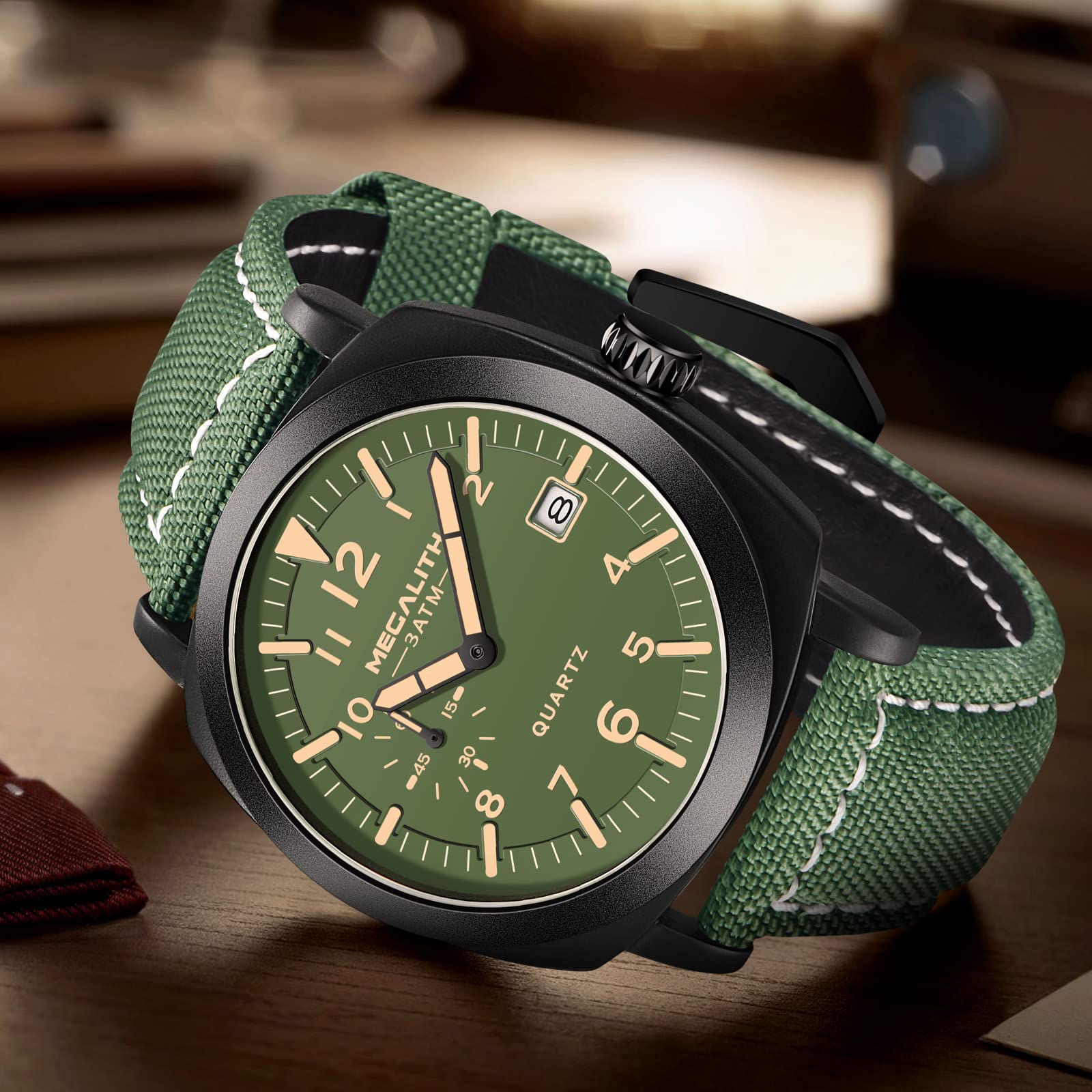 MEGALITH Herren Uhr Wasserdicht Armbanduhr: Sport Militär Großes Zifferblatt Männeruhr - Analog Quarz Mode Business Geschenke für Männer