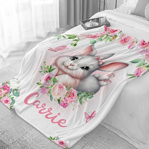 Miniatura 280 de Butterfly Custom Baby Blanket with Name Personalized Baby Blanket for Girl Boy Birthday Chirstmas Gift Customized Baby Receiving Blanket for Newborn