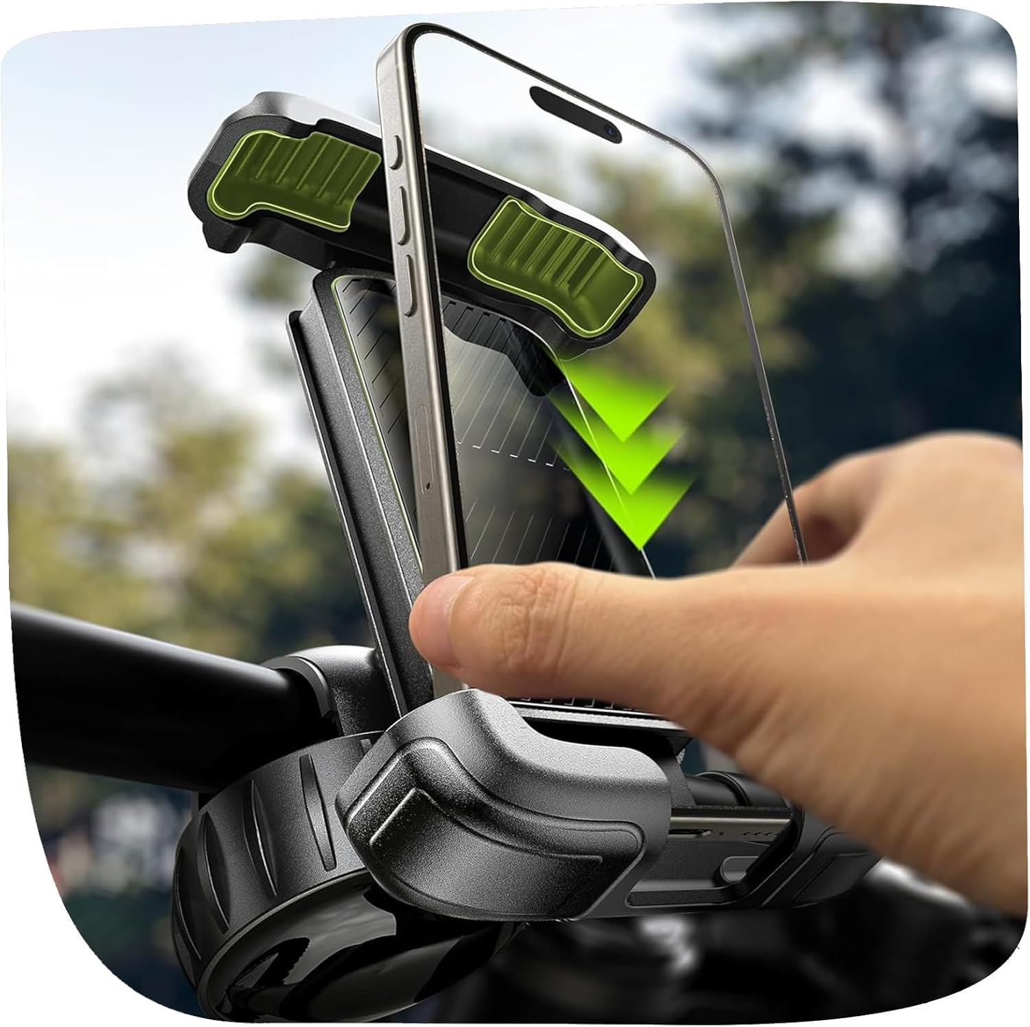 LISEN Fahrrad Handyhalterung - [Silikon Pro+] Handyhalterung Fahrrad Lenker E-Scooter, [Offroad & Rennrad] Handy Halterung Fahrradlenker Fahrradhalterung für iPhone 17 Pro Max, 4.7-7.0'' Smartphone
