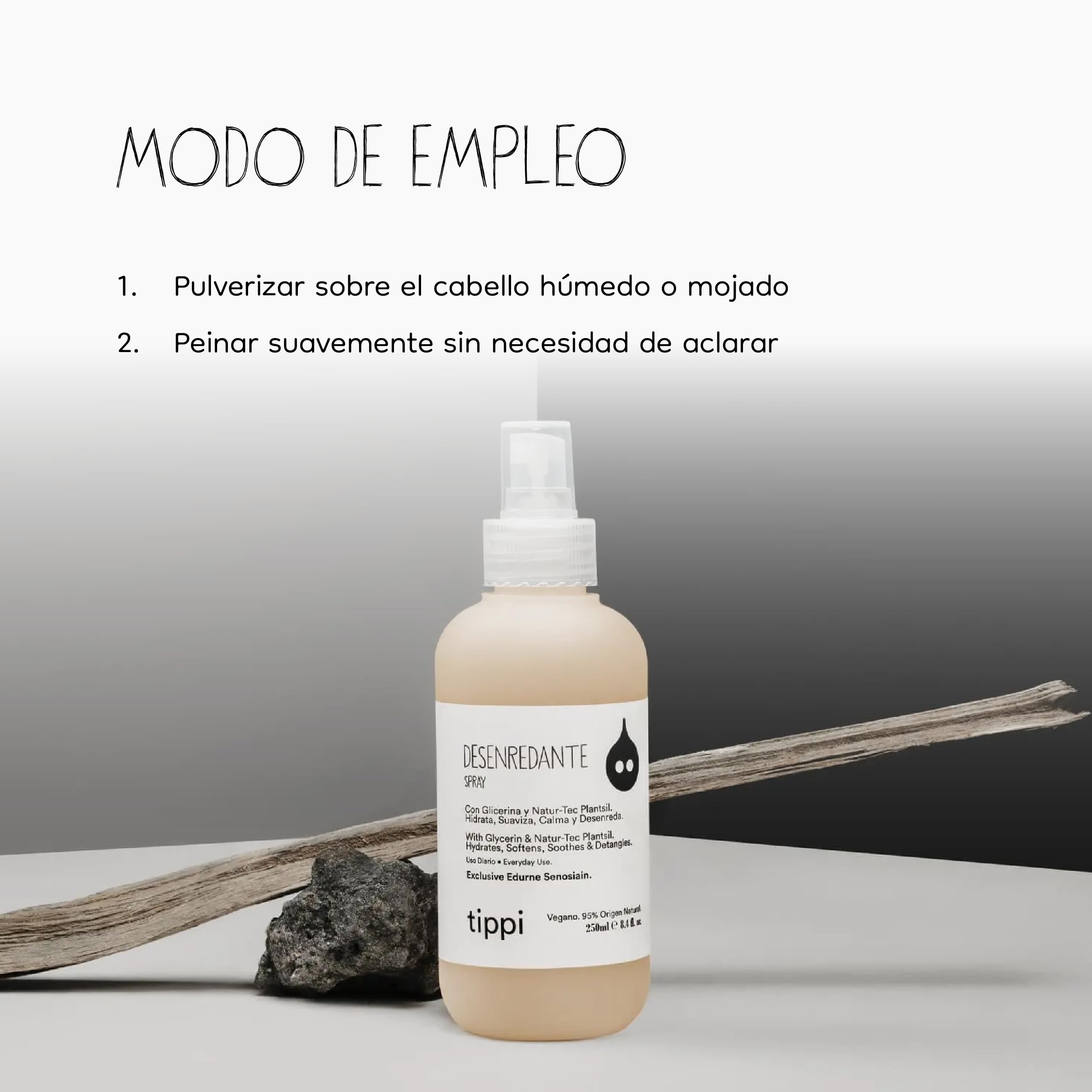 Desenredante Spray TIPPI by Edurne Senosiain Desenredante Spray para Cabello, Sin Parabenos, Sin Siliconas, Vegano 250ml,