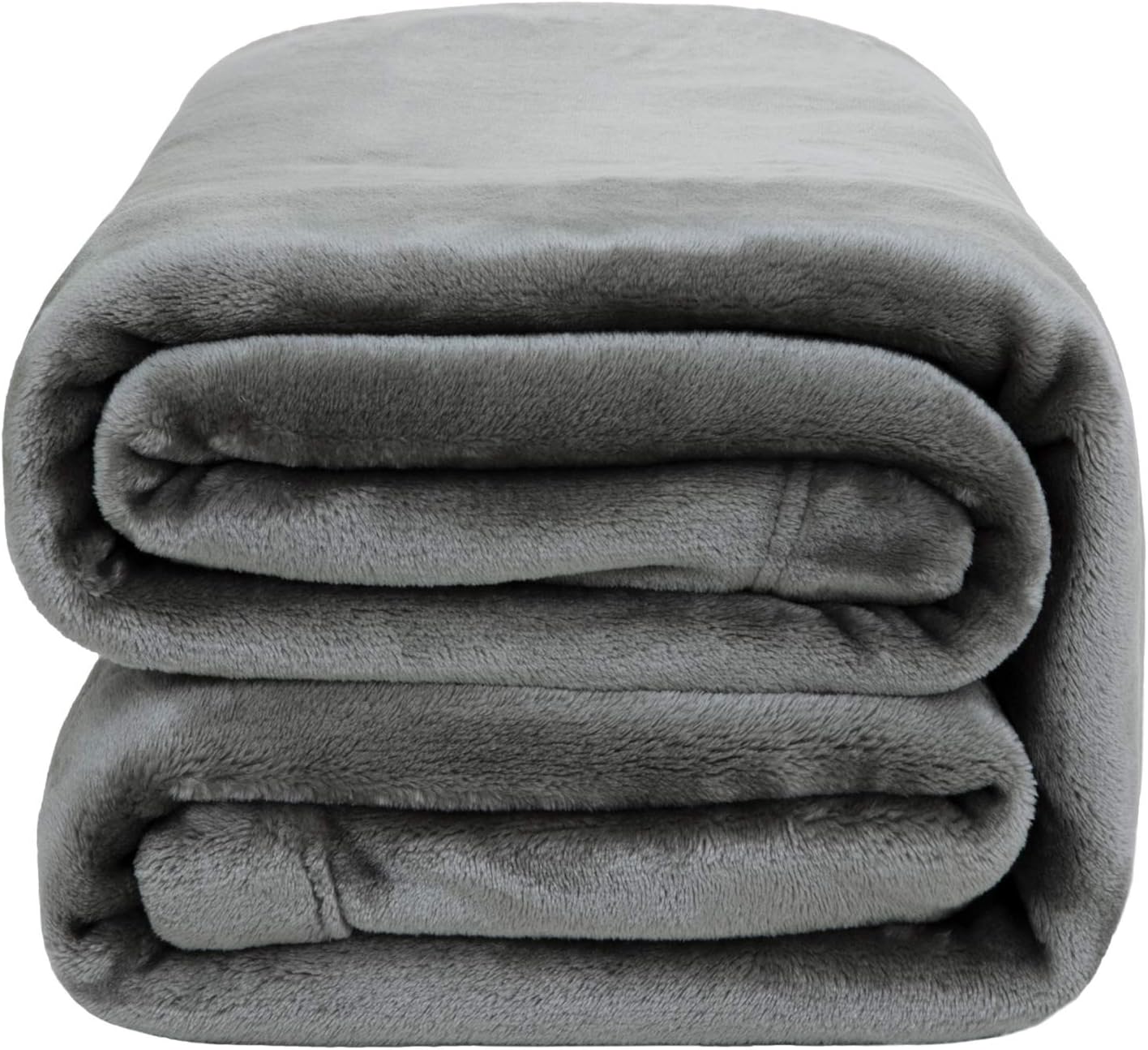 Bedsure Fleece Throw Blanket, Thick Warm Throws Queen Size, Fuzzy Soft Blankets for Bed and Sofa,Grey, 90x90 Inches
