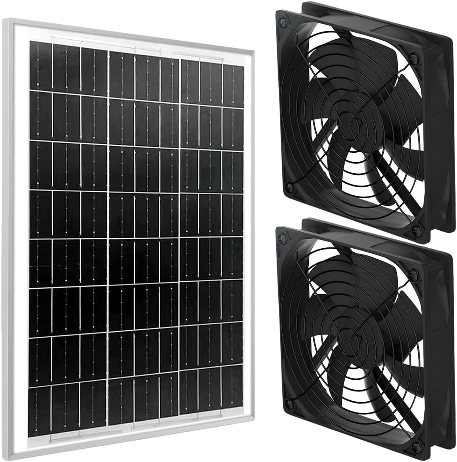 Solar Fan for Chicken Coop with Battery, 25W 12V 3 Modes Controller Solar Powered Exhaust Fan Kit, 4.7 Inch Chicken Coop Fan Waterproof Fans for Chicken Coops, Greenhouses, and Shed