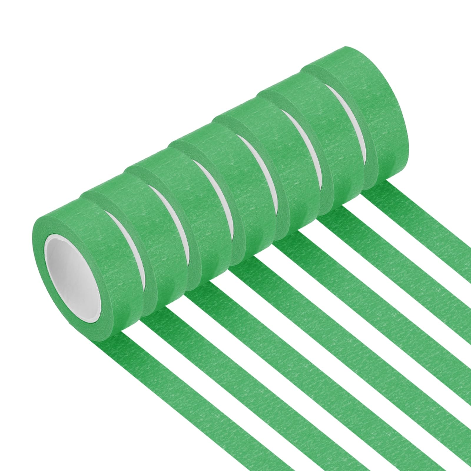 PATIKIL Dark Green Masking Tape 15mm x 13Meter, 7 Rolls Color Code Labeling Painters Tape for Arts Crafts Wall Painting Science Lab Organizing