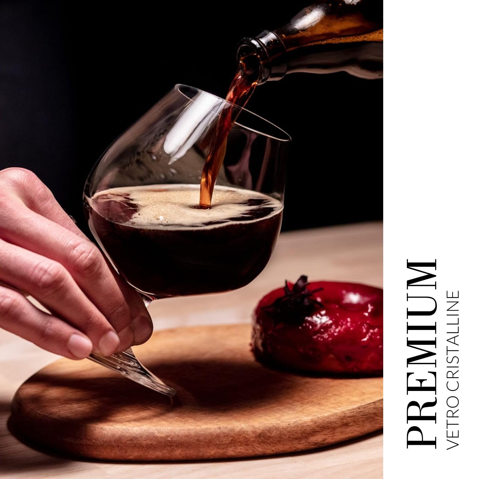 Krosno Harmony Calici Brandy Cognac 590 ml, Set 6 Pezzi, Vetro Cristallo Senza Piombo, Snifter Eleganti per Degustazione, Casa Ristorante, Lavabili in Lavastoviglie