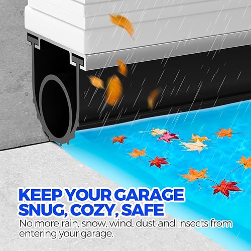 Miniatura 3 de Holikme Sellos para puerta de garaje, goma EPDM flexible y duradera, kit de burlete de repuesto para puerta de garaje, extremo en T de 516 pulgadas,