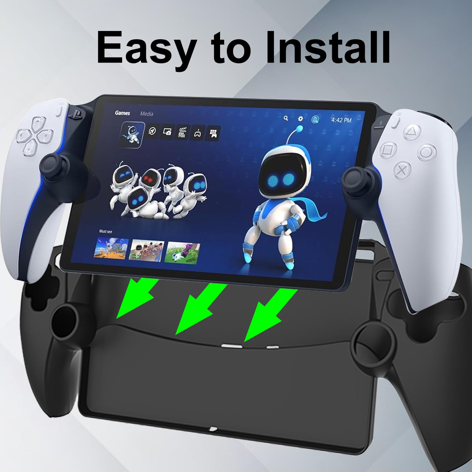 Coque pour Sony PlayStation Portal, Ultra Mince TPU Anti-Rayure Anti-Drop Silicone Souple Antichoc Protection Housse pour Sony PlayStation Portal, Noir