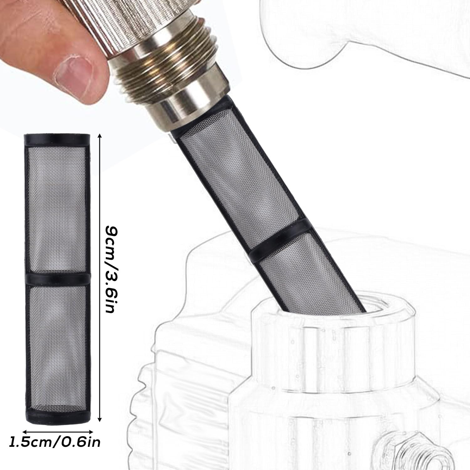 12pcs Filtres de Rechange 246385 287032 246384 pour Pistolet Pulvérisateur Graco 390 395 490 495 595 3400 - Filtre à Tube d'Aspiration, Écran de Pompe, Collecteur