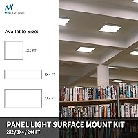 Vista 5 de MW Kit de montaje en superficie de 2 x 2 para panel plano LED, marco de techo de aluminio para 24 x 24 x 3.13 pulgadas, bueno para panel iluminado