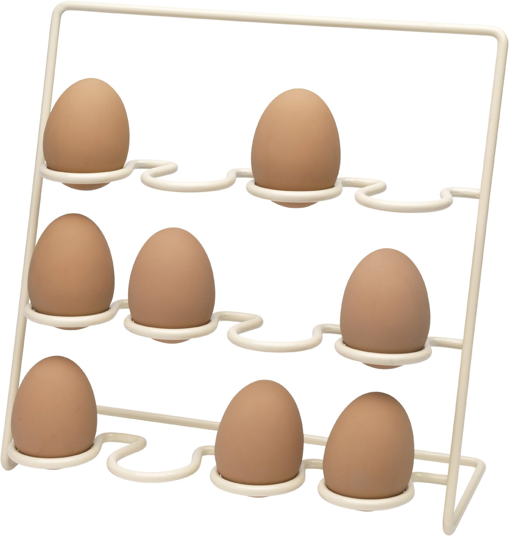 Hahn 1-Piece Small Steel Pisa Egg Rack 12 Egg, Cream
