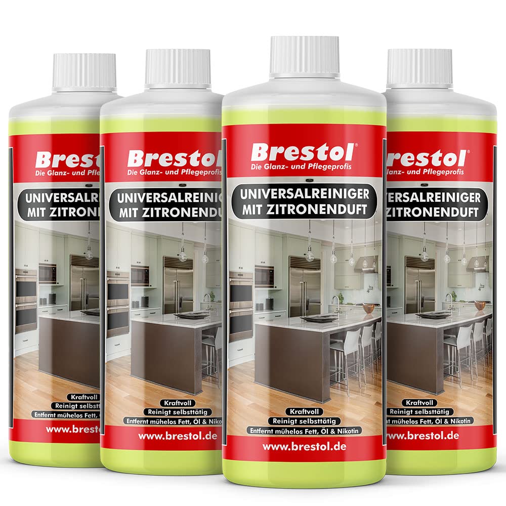 FETTLÖSER Zitrone 4x 1000 ml - Konzentrat Öl Ruß Nikotinentferner Allzweckreiniger - Poolreiniger Küchenreiniger Reinigungskonzentrat