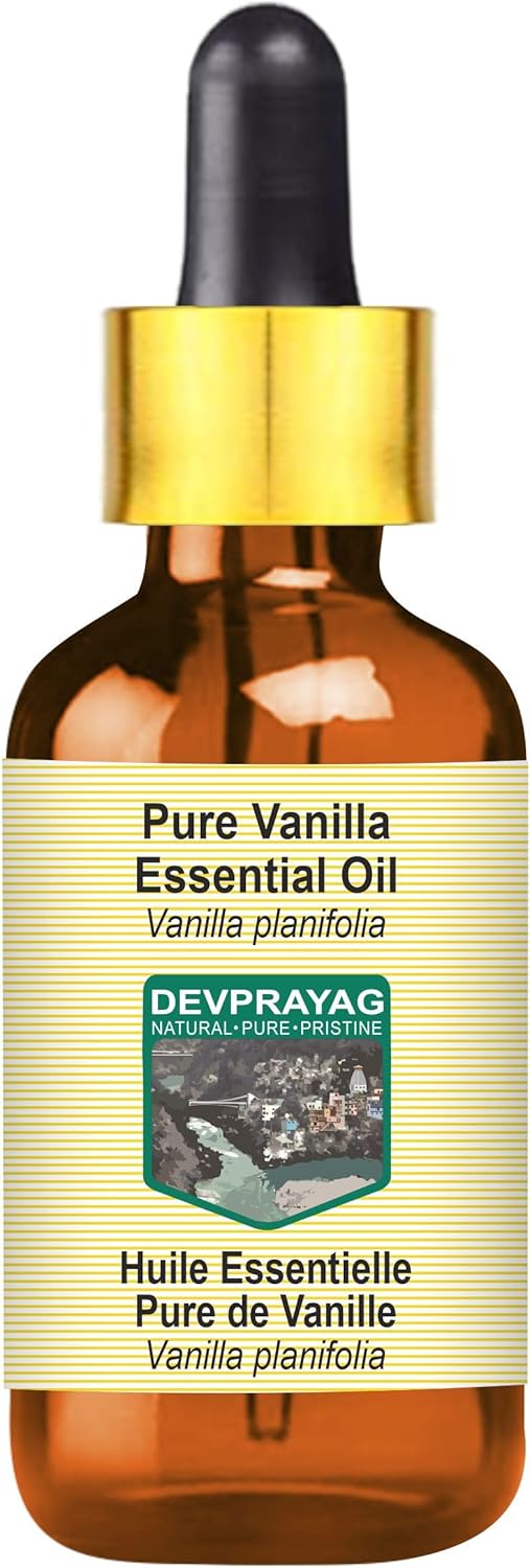 Pure Vanilla Essential Oil (Vanilla planifolia) with Glass Dropper Steam Distilled 100ml (3.38 oz)