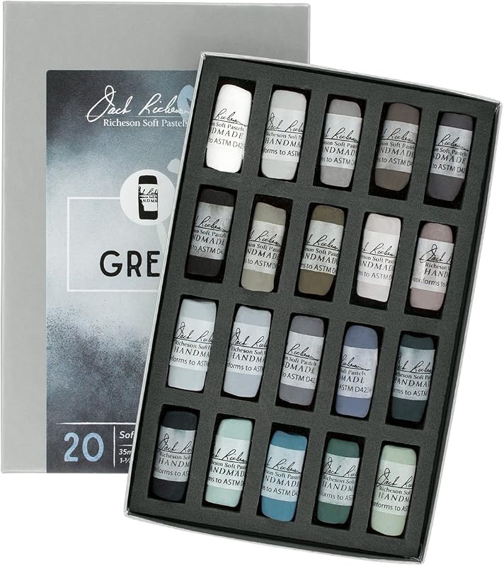 Jack Richeson 422977 Pasteles suaves enrollados a mano (20 piezas), gris