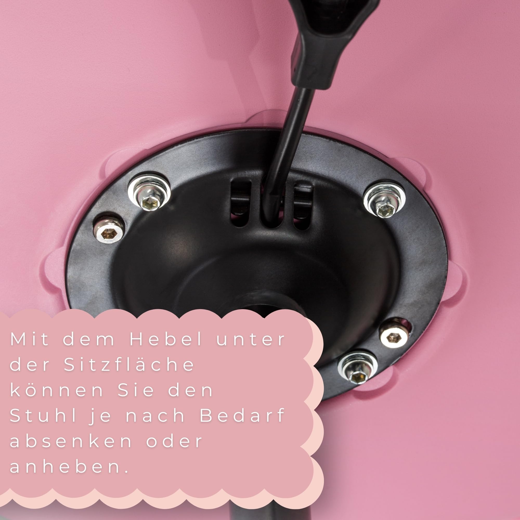 Schreibtischstuhl Mädchen Kinder ab 6 Jahren Rosa höhenverstellbar + Kinder schreibtischstuhl ergonomisch mit Rollen & Komfortpolster für Schulaufgaben & Lernen - Drehstuhl Kinderzimmer Pastell