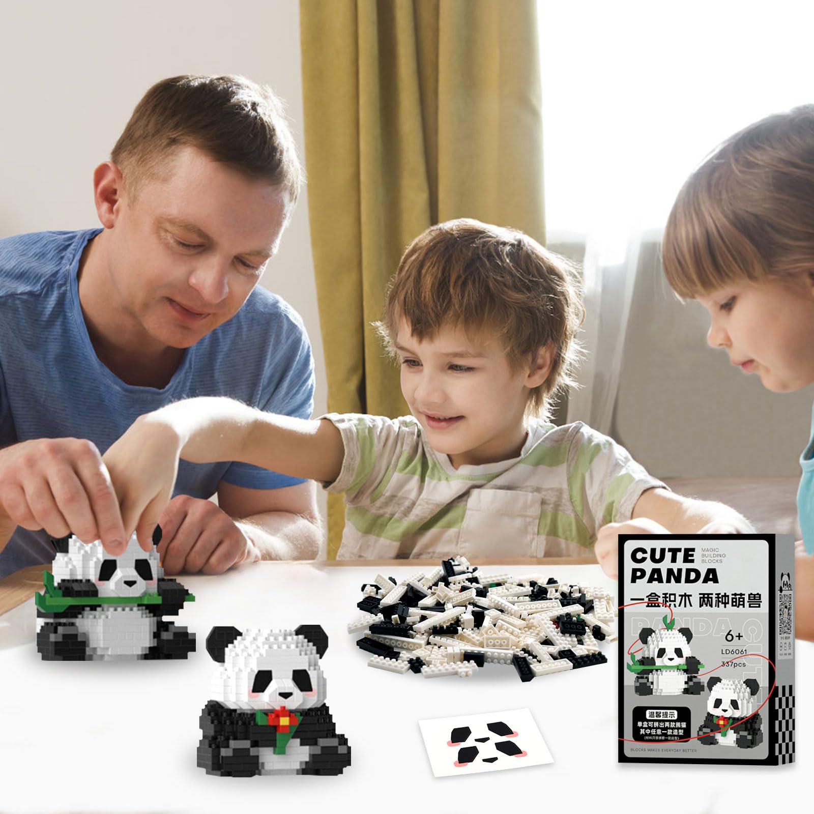 3 En 1 Modèle Panda Micro Blocs De Construction Mini Jeux D