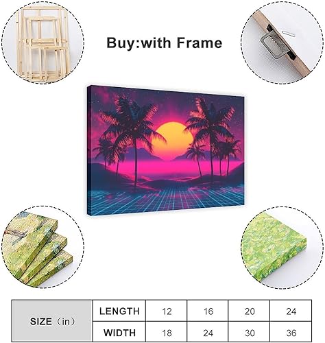 Miniatura 2 de Synthwave Subculture Wall Art 80s Inspired Neon Retro Print Aesthetic Alternative Poster for Modern Home Decor Canvas Poster Bedroom Decor Sports
