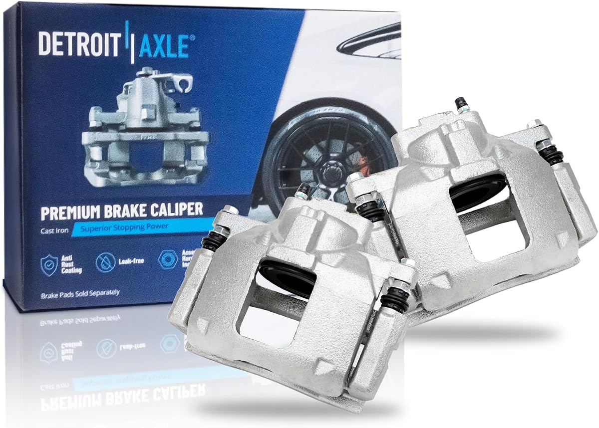 Detroit Axle - 2pc Front Brake Calipers for 07-18 Jeep Wrangler Wrangler JK | 2008-2012 Liberty 2007-2011 Dodge Nitro, Disc Brakes Calipers w/Brackets Replacement