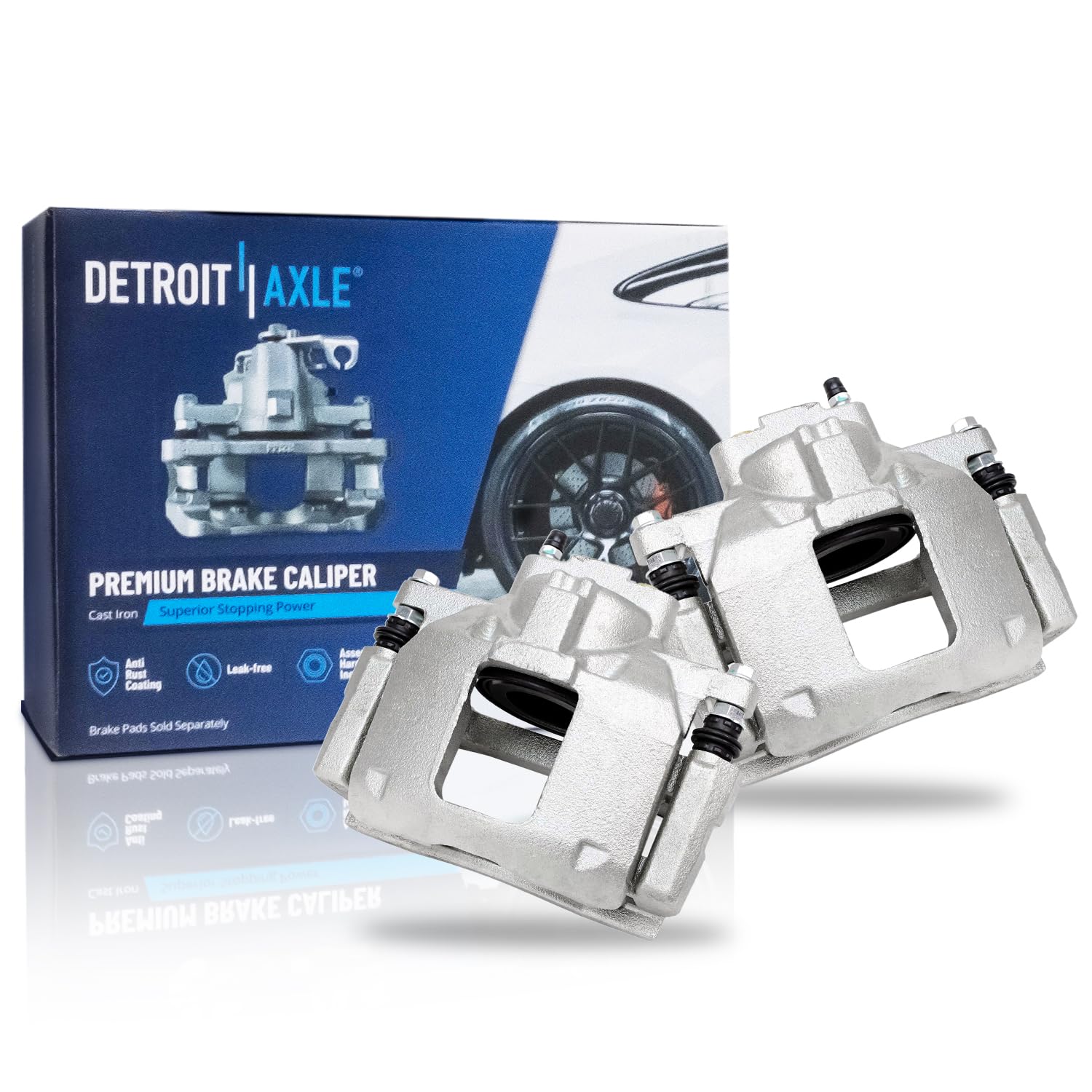 Detroit Axle - Front Brake Calipers w/Brackets Replacement for Chrysler