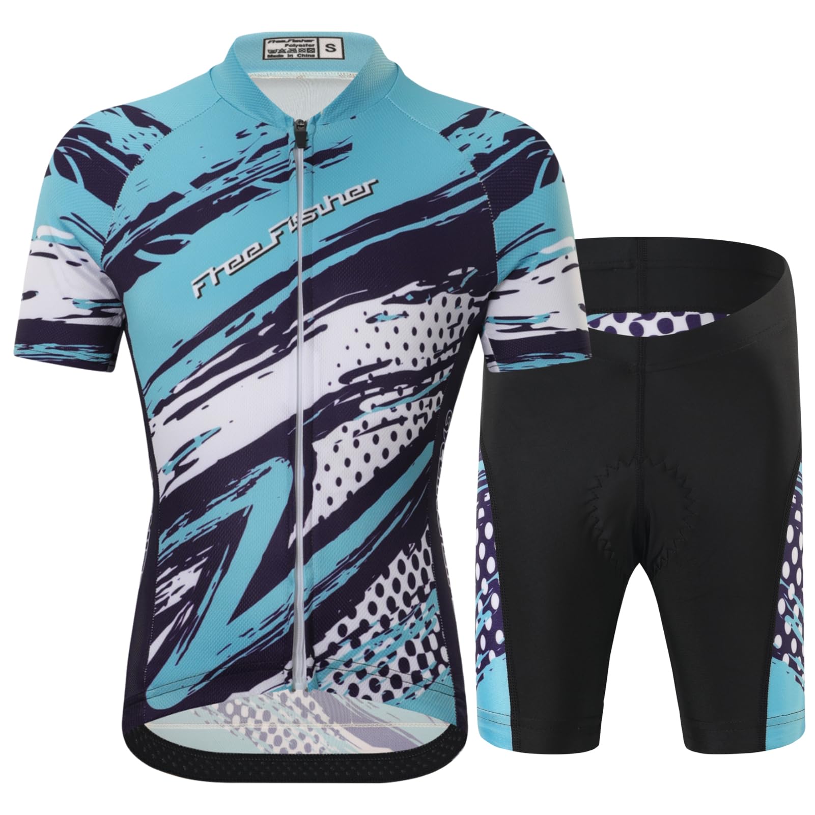 Traje de Ciclismo Niños Niñas Maillot Ciclismo de Secado Rápido Conjunto Camiseta de Bicicleta de Manga Corta Pantalones Cortos