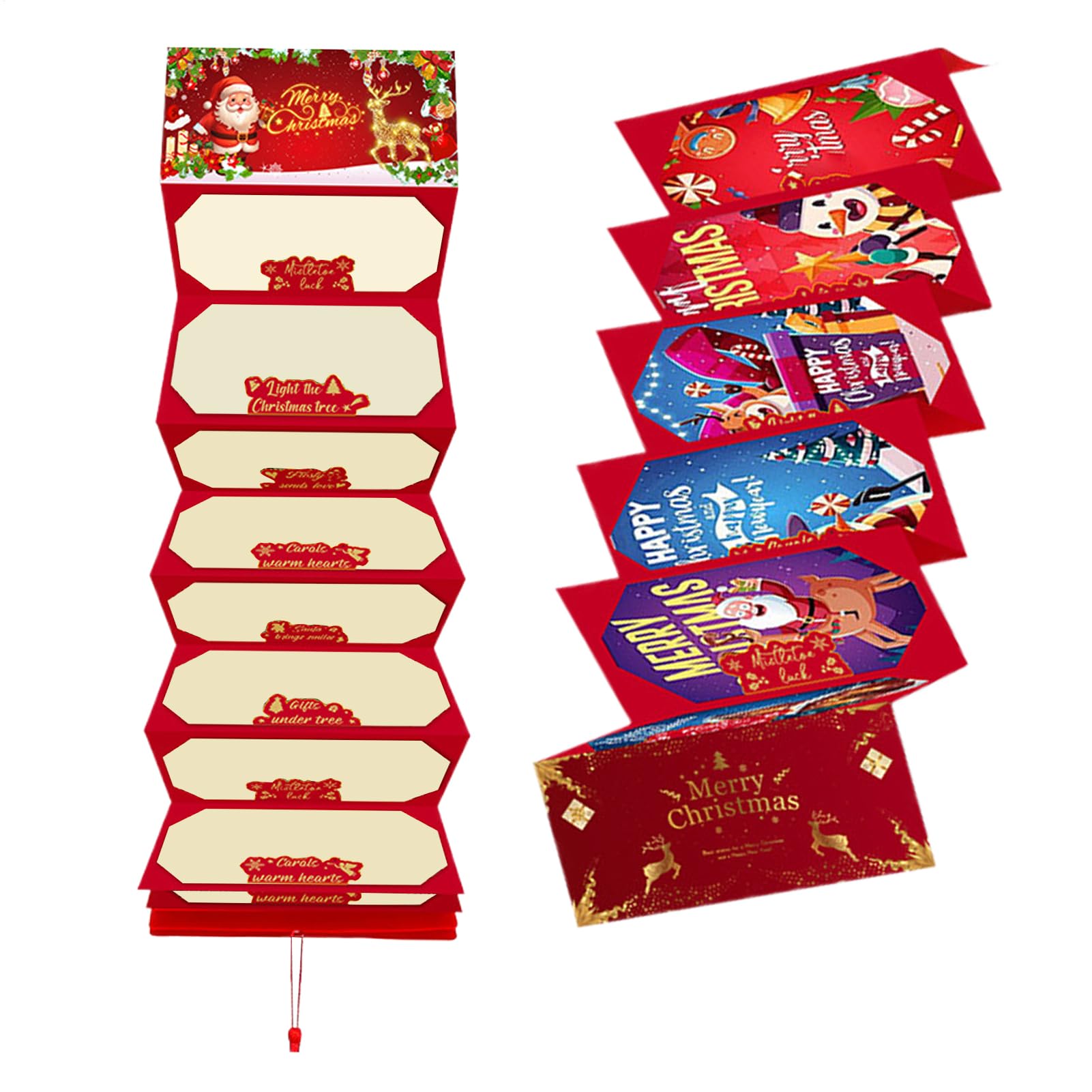 Sobres Para Regalar Dinero Navideños | Suministros para Fiestas,Sobres de Santa Claus con 10 Bolsillos - Para Esposa Marido Hijos Hija Familiares Y Amigos
