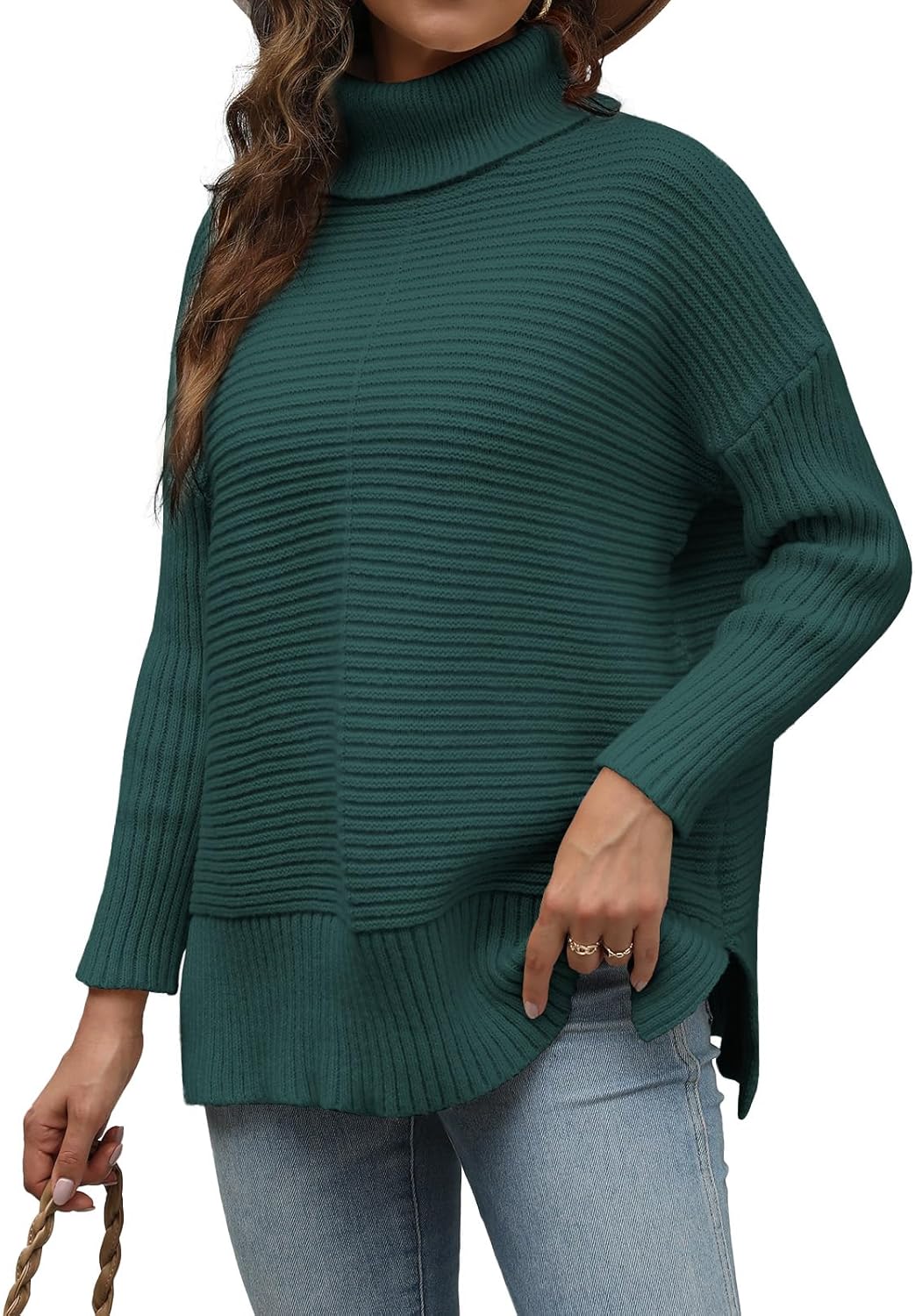MixShe Womens Sweaters Fall Fashion Clothes Long Sleeve Tops Casual Turtleneck Shirts Ladies Trendy Cozy Pullover Sweatshirt - Image 5