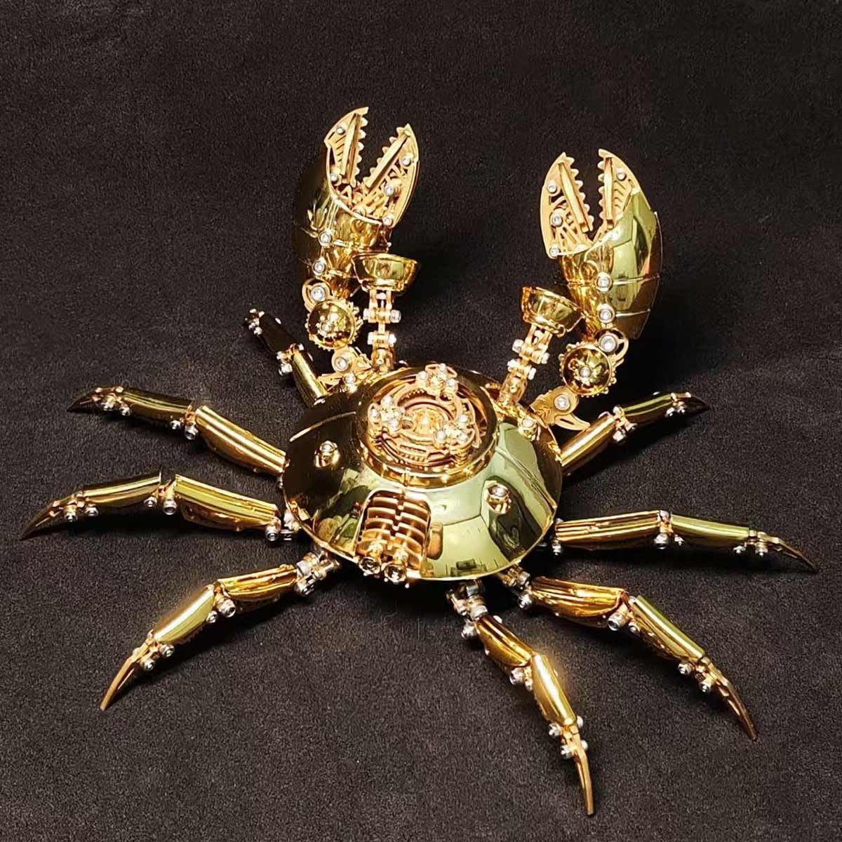 Kit de modélisation 3D d'un crabe mécanique en métal, sculpture animale, steampunk DIY, objet de collection et cadeau (666 pièces)