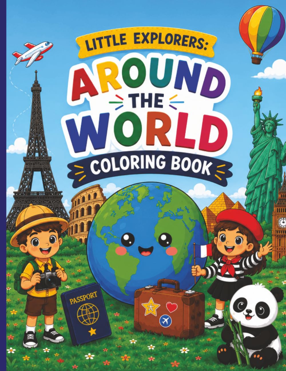 Little Explorers Around the World Coloring Book for Kids Ages 4–8