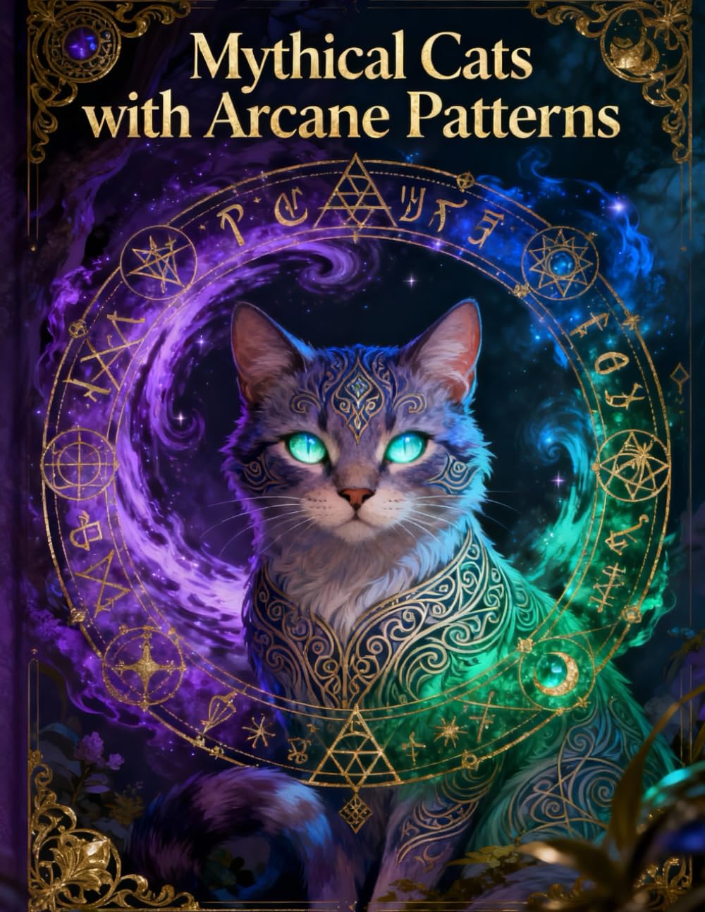 Mythical Cats with Arcane Patterns: A Relaxing Adult Coloring Book Featuring Enchanted Cats, Mystic Geometry, Celtic & Arcane Designs for Stress Relief and Creativity (Legends of Feather & Fur)