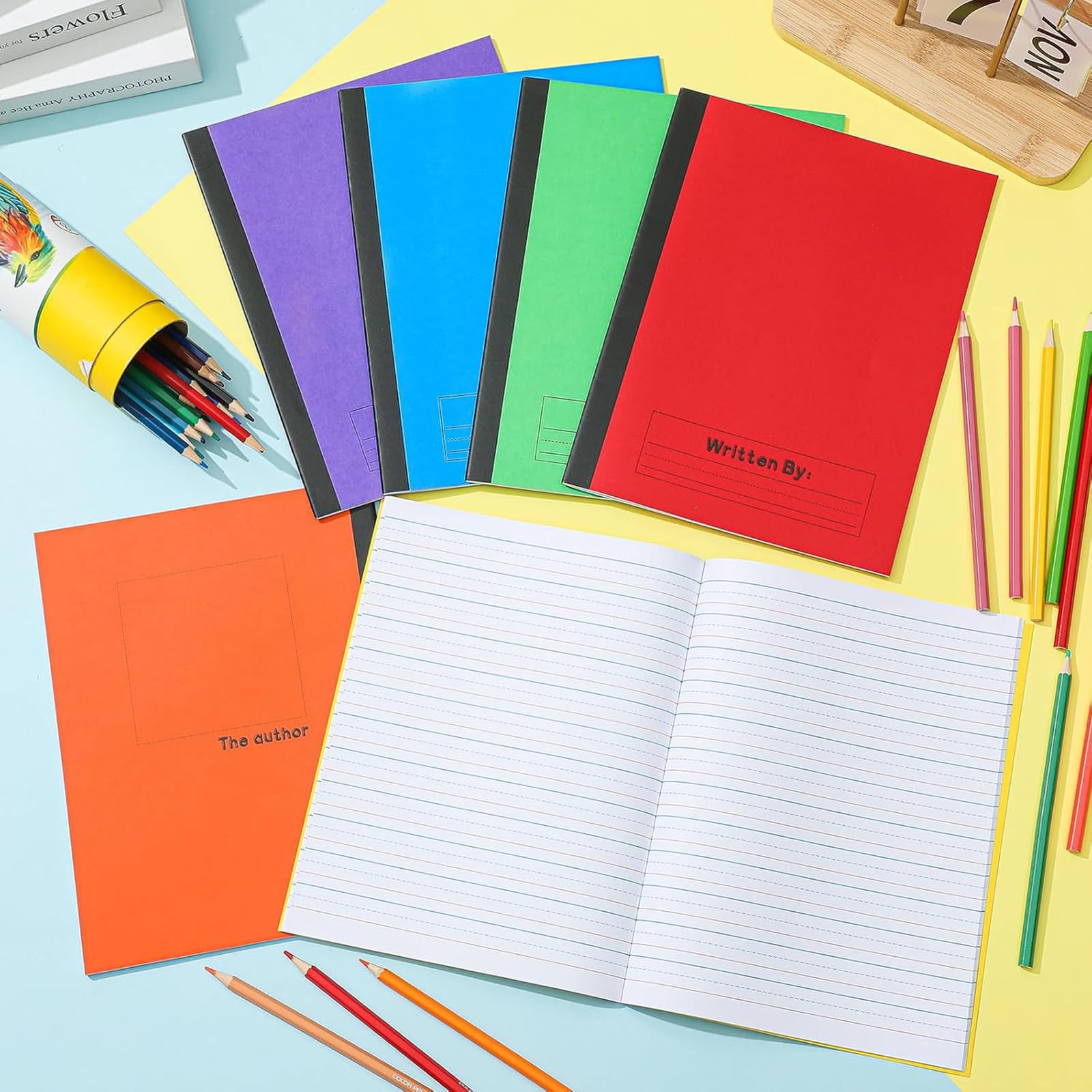 Henoyso 48 pezzi, 60 pagine, 24,8 x 19,1 cm, quaderno per composizione primaria K-2 a righe per bambini, diari primari, fogli per esercizi di scrittura a mano, forniture scolastiche