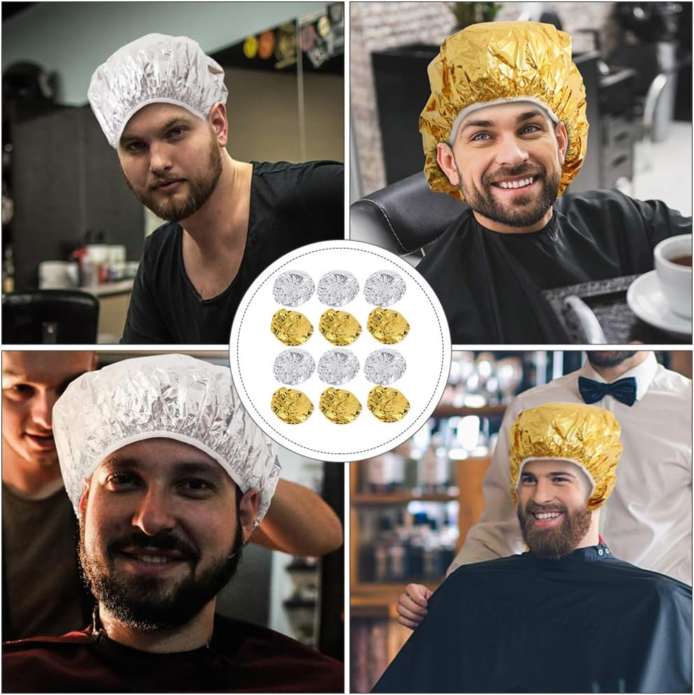 FRCOLOR 16pcs Aluminum Foil Hair Cap Shower Cap Deep Conditioning Reusable Hair Thermal Processing Caps Hair Coloring Caps For Home Salon Long Thick Hair - Image 5
