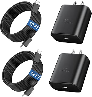 45W USB-C Samsung Super Fast Charger 12 FT Type C Charger Fast Charging Cable for Samsung Galaxy S23 Ultra/S23/S23+/S22/S22 Ultra/S22+/Note 10/Note 20/S20/S21/S10, Galaxy Tab S7/S8, PPS Charger,2-Pack
