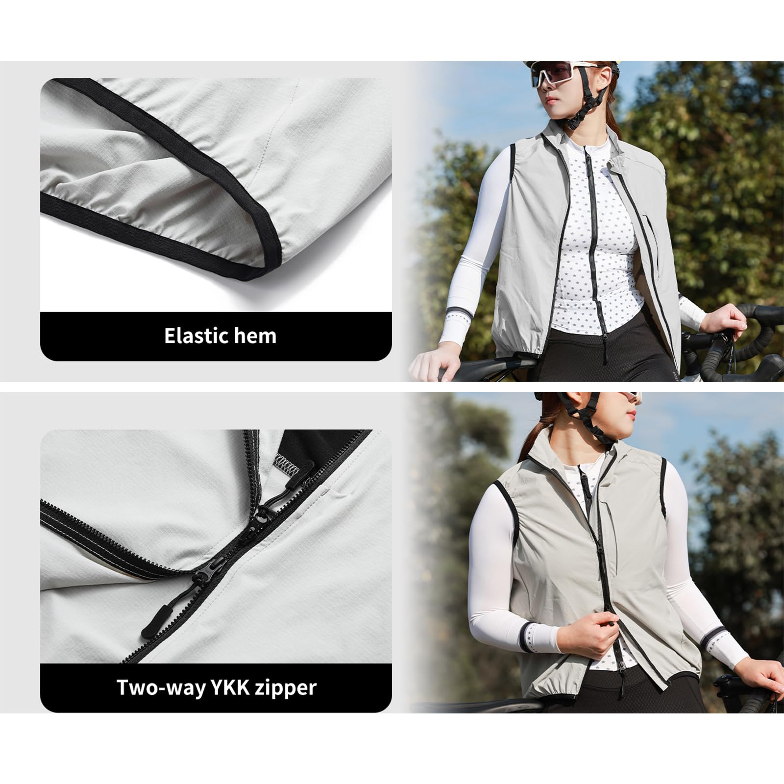Chaleco unisex de ciclismo de verano ligero transpirable ajustado impermeable cortavientos reflectante sin mangas para MTB escalada senderismo correr y desplazamientos diarios