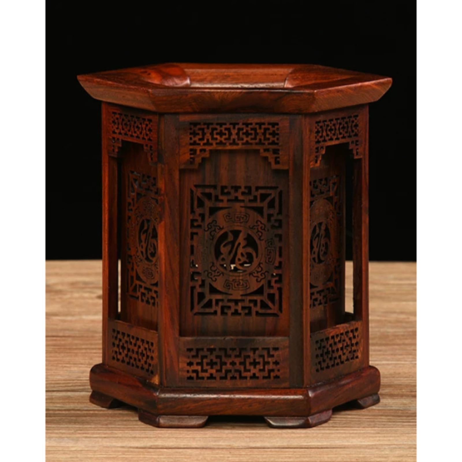 Stifthalter aus Massivholz, Büro-Tischplatte, 13,5 cm, chinesischer Stil, Mao-Stifthalter, Ornament