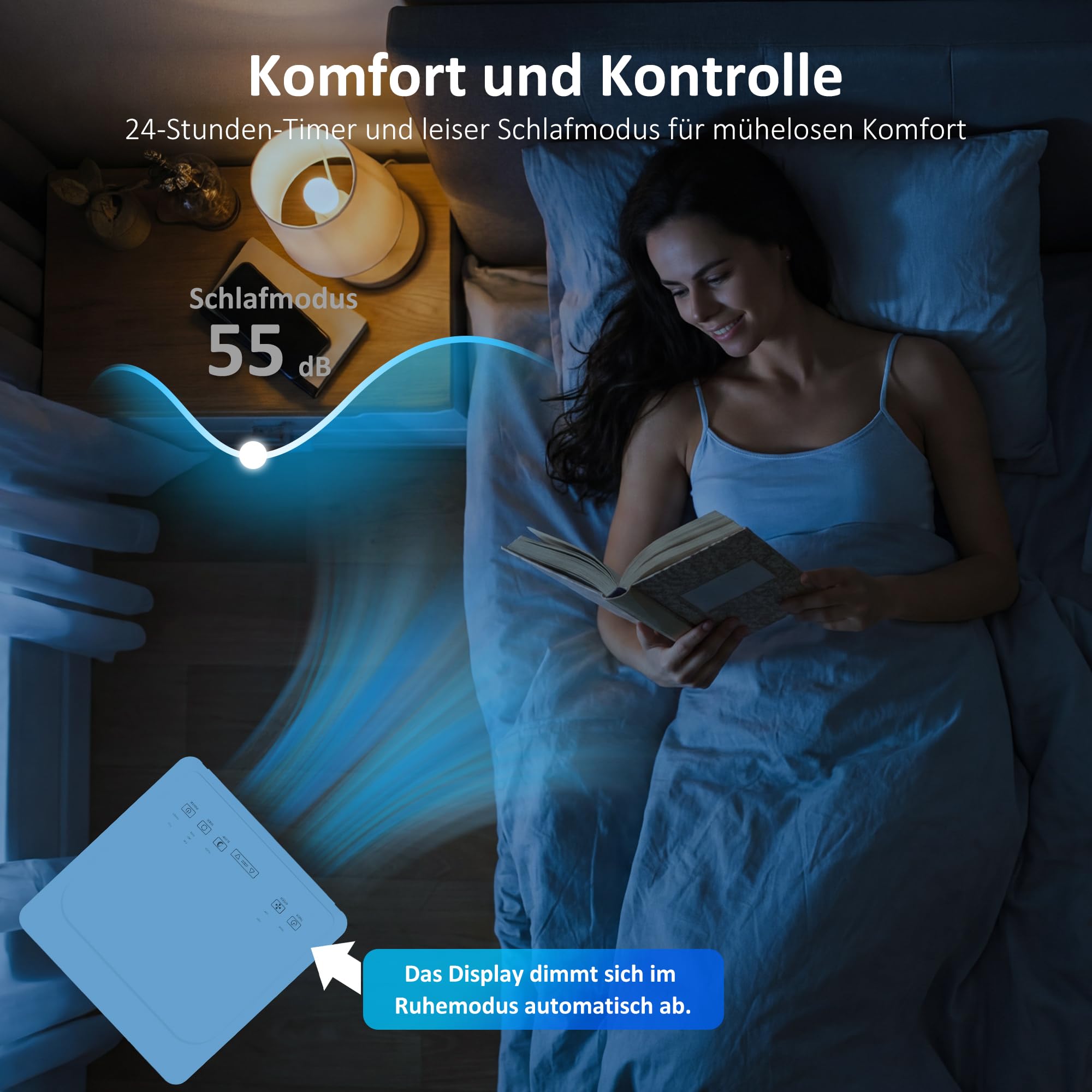 HOMCOM Przenośny klimatyzator z wężem wylotowym 9000 BTU 1010 W, mobilny klimatyzator 4 w 1, chłodzenie, wentylacja, osuszanie 42 l/dzień, tryb snu, timer 24 h, pilot zdalnego sterowania, zestaw