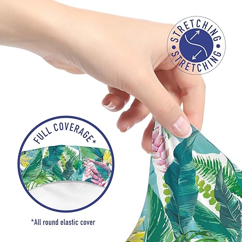 Miniatura 5 de Ambesonne Funda para silla de oficina en acuarela, selvas exóticas de Hawái, inspiradas en hojas verdes frescas y plantas tropicales, funda