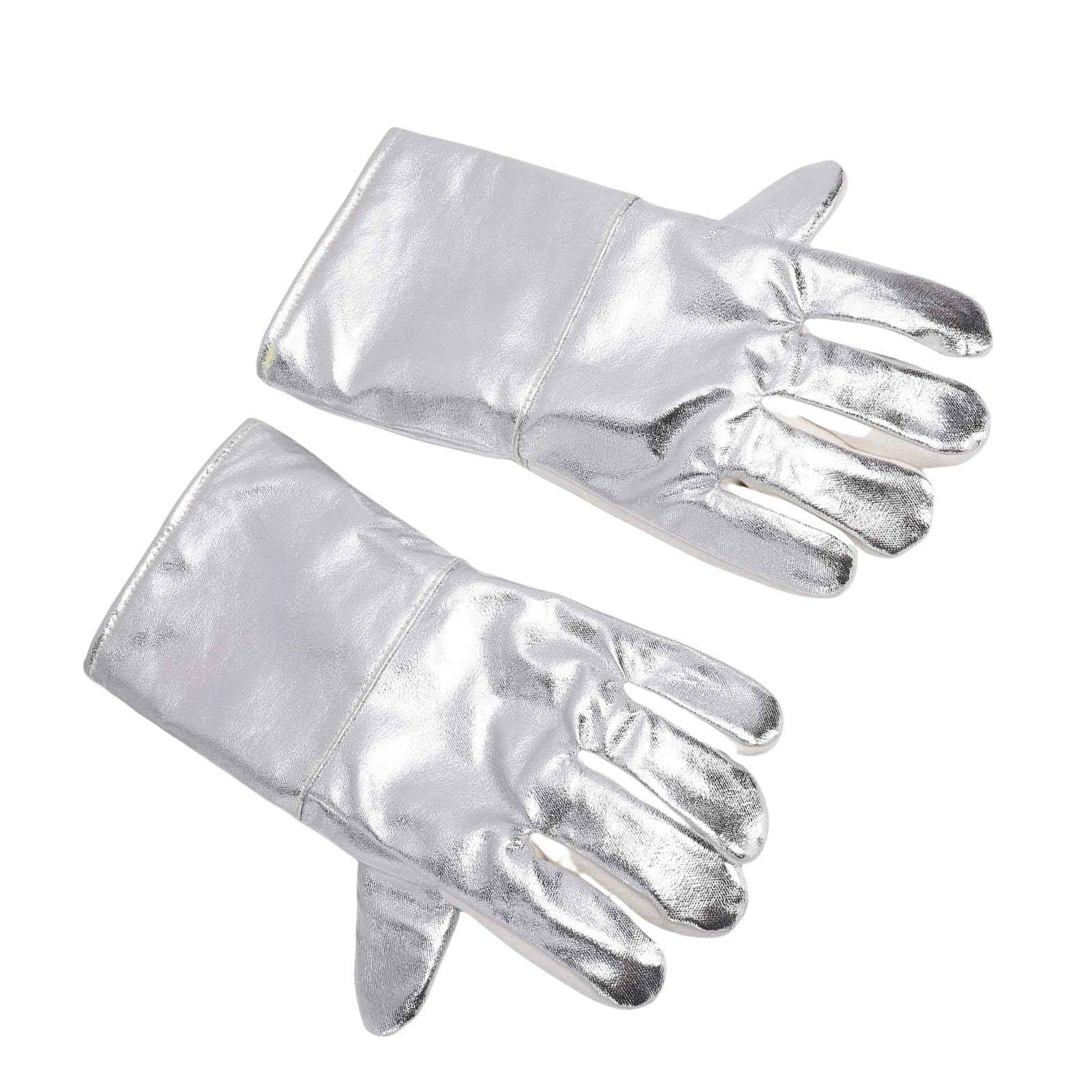 Buachois Guanti da Forno, Guanti per Barbecue in Pelle e Alluminio, Resistente al Calore fino a 350°C, Design Ergonomico, Per, Grigliare, Cottura, Forno, Campeggio