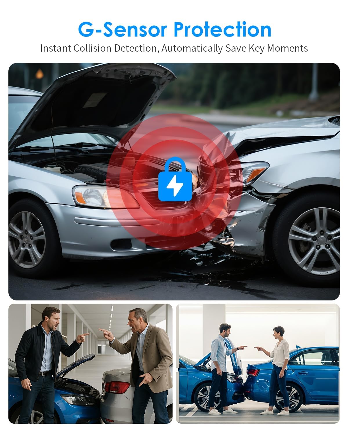 KAWA 3K Kamera Samochodowa Przednia z Kartą 32GB | Kontrola Głosowa, WiFi, Tryb Parkowania 24/7, Czujnik G, Noktowizja | Do Samochodu, SUV-a