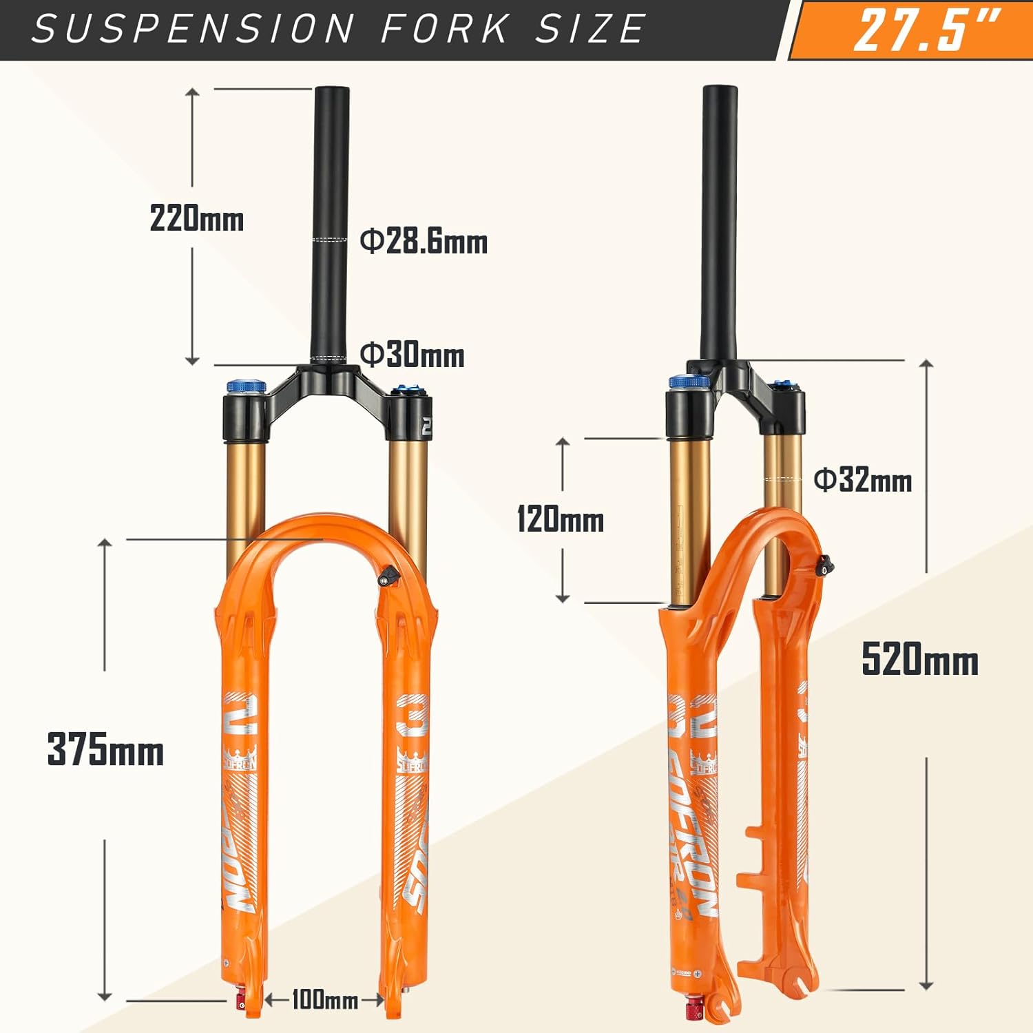 Bike Fork AIR Suspension Aluminum 1