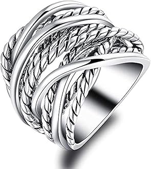 Mytys Gold Silver Personalised Ring for Women Wire Interwoven Design Rose Gold Band Ring