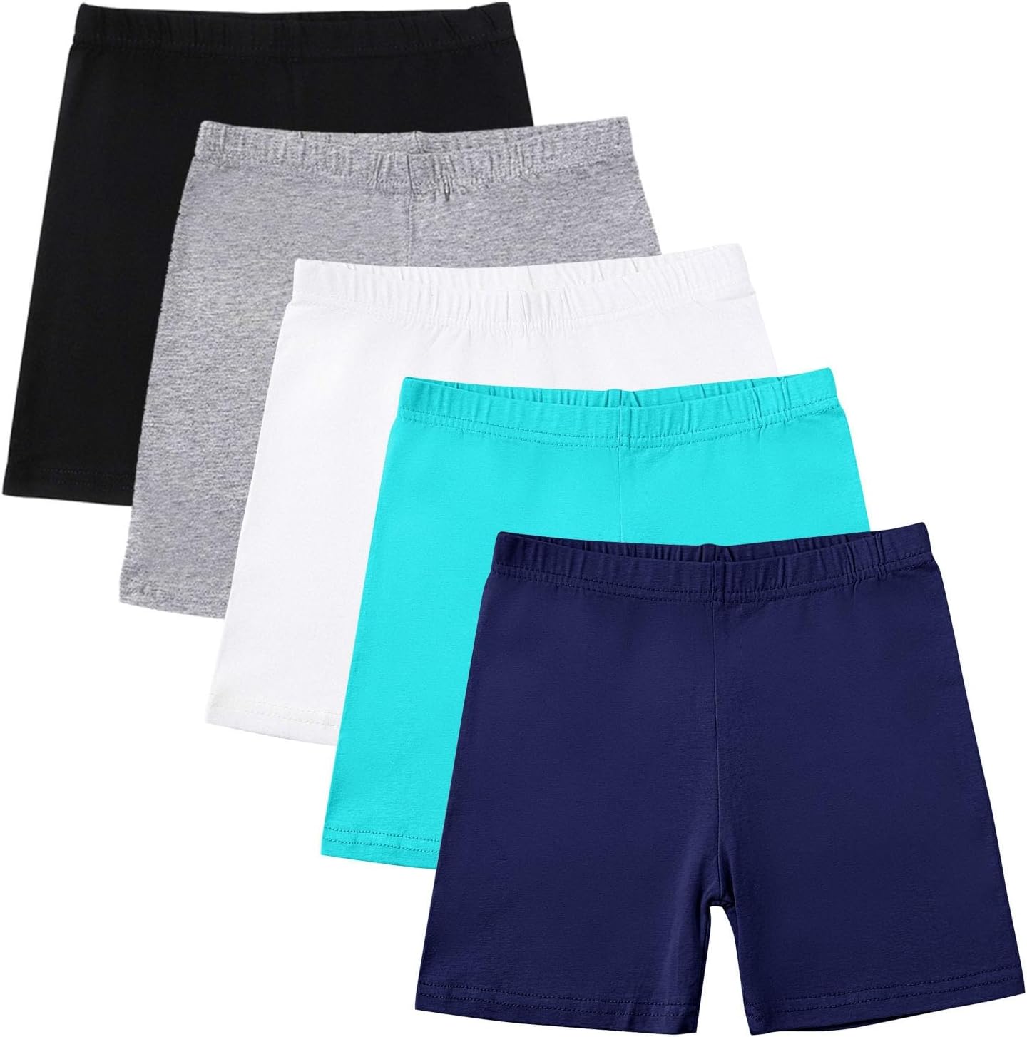 5 Pack Girls Biker Shorts Summer Yoga Dance Soccer Athletic Shorts Kids Casual Stretchy Cheer Gymnastics Volleyball