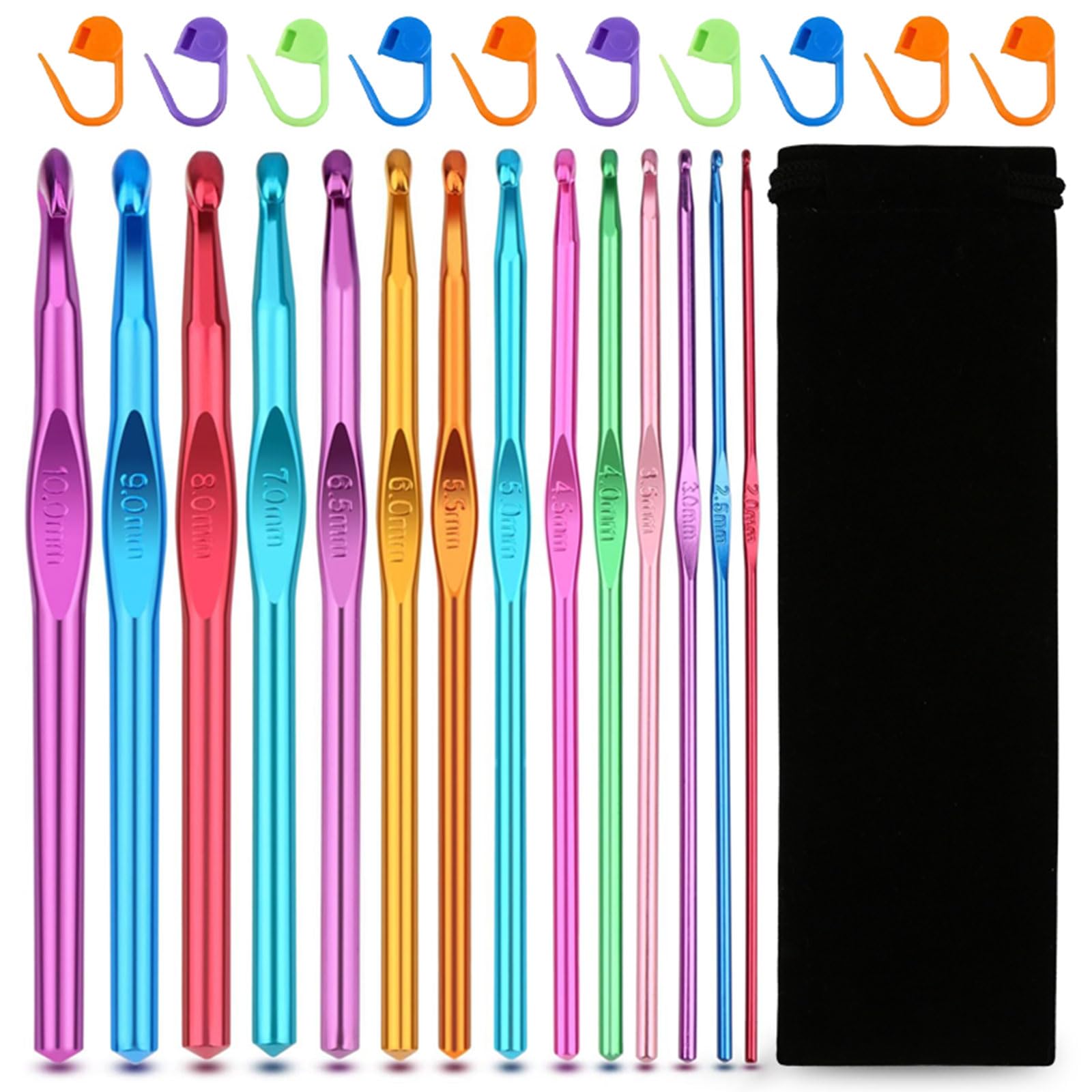 Tsophreniq Needle Set Crochet Hooks Ergonomic Knitting Needle Stitches Marker Sweater Hand Knitting Craft Crochet Hook Set Craft Supplies Accessories Yarn Crafting Tool