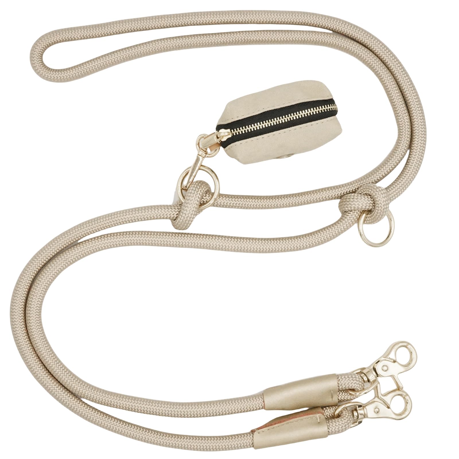 Hands Free Dog Leash with Pouch, 7FT Waist Crossbody Dog Leash with Pouch for Running Walking