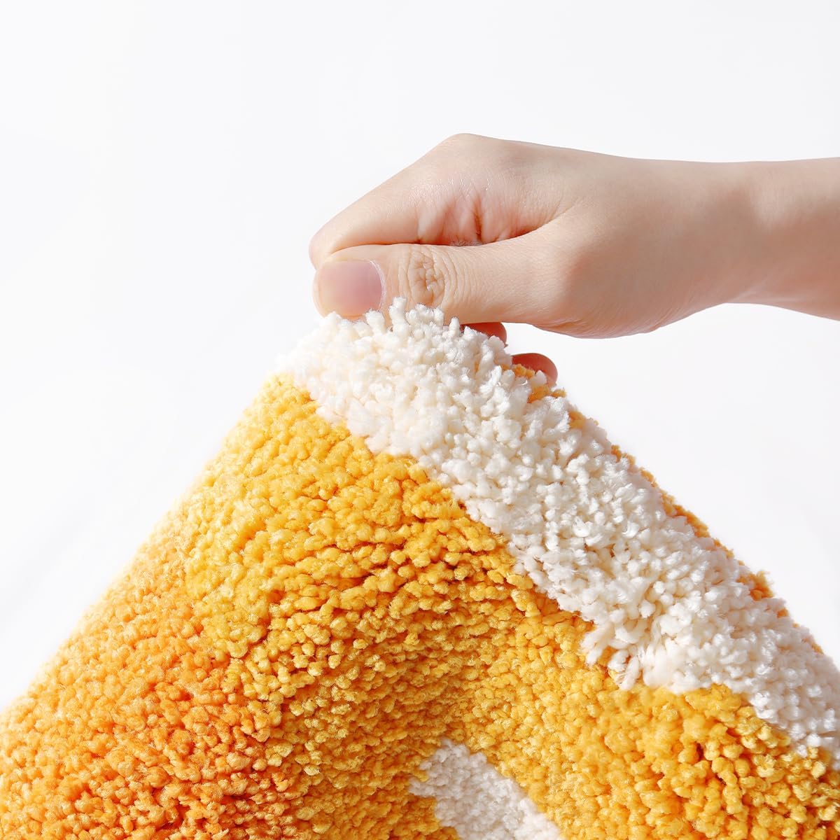 Playtime Cozy Lemon Cute Fruits Half Round Shaped Bedroom Bathroom Doorway Kitchen Floor Rug Carpet Water Absorption Non-Slip mat for Kid's Room (Orange, 45 * 80CM)