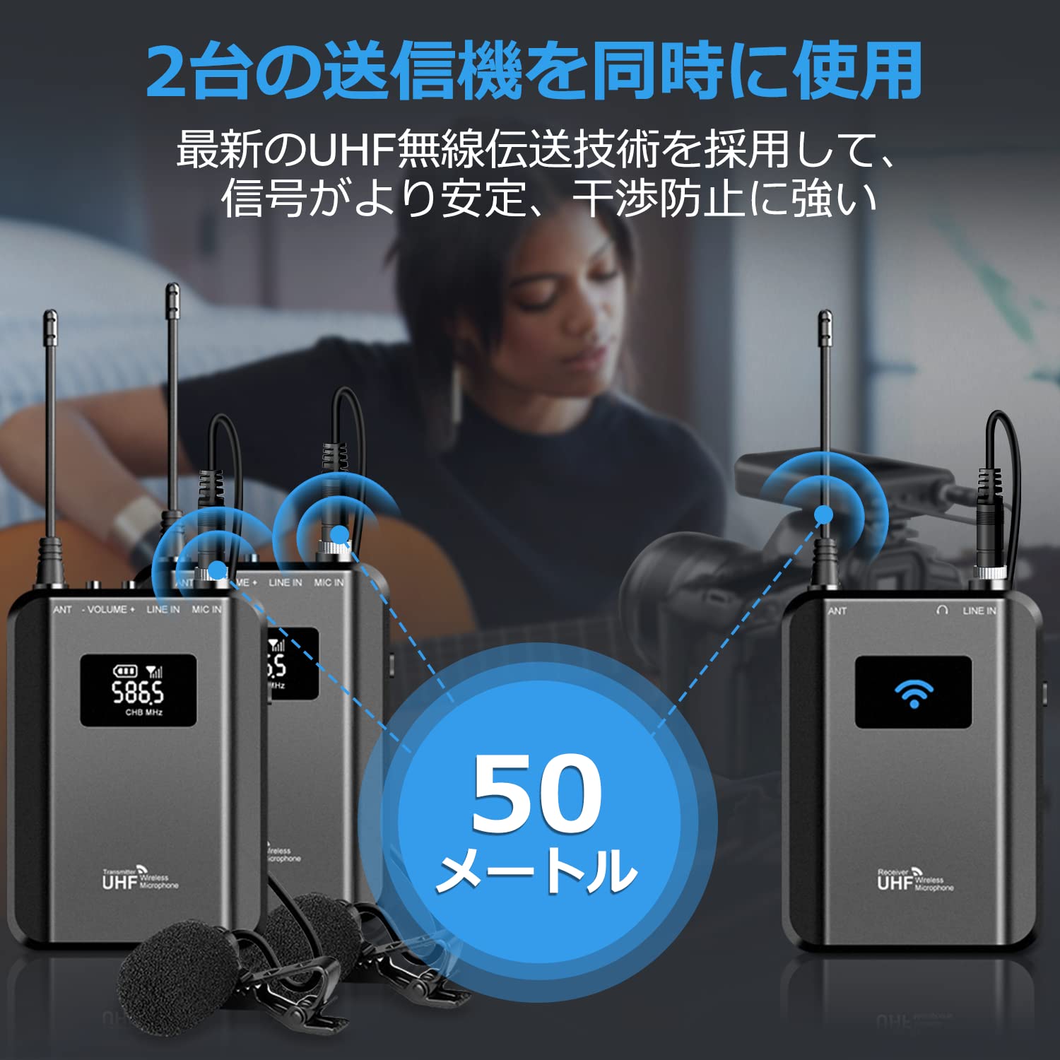 Amazon.co.jp: ワイヤレスマイク 録音マイク カメラ用マイク スマホ用